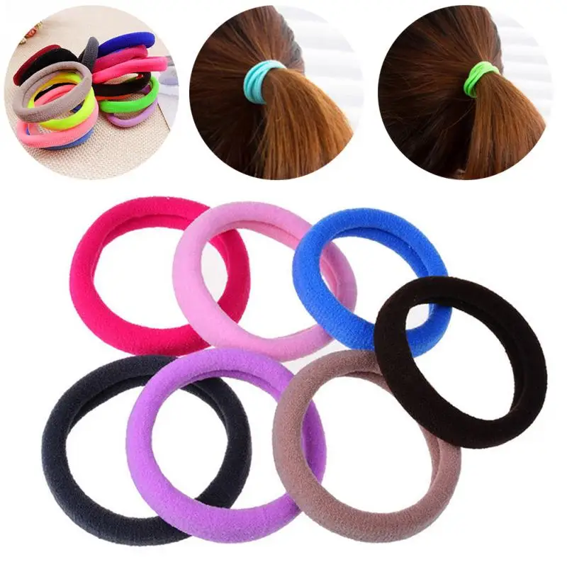 

50 Pcs/set Black/Candy Color Hair Holders High Quality Rubber Bands Hair High Elastic Accessories Girl Women Tie Gum Hair Ropes