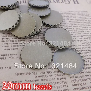 

antique bronze 200piece/lot 30mm blank jewelry bezels cameo base cabochon setting round lace pendant tray