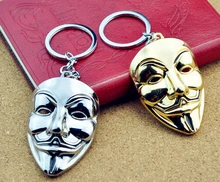 New Design Movie V for Vendetta font b keychain b font ANONYMOUS GUY Mask MetalCar Key