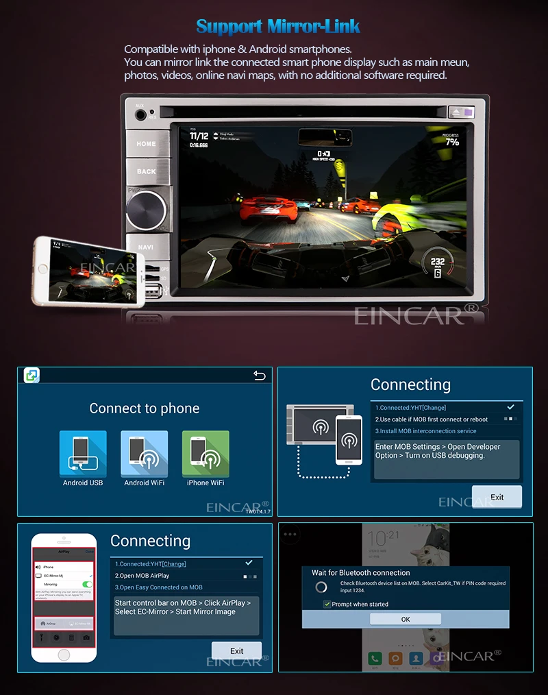Excellent Android 5.1 Double 2 Din Car Stereo Radio Touch Screen Navigation GPS Unit Bluetooth Vehicle DVD Player WiFi Mirror Link+Camera 4 Excellent Android 5.1 Double 2 Din Car Stereo Radio Touch Screen Navigation GPS Unit Bluetooth Vehicle DVD Player WiFi Mirror Link+Camera 4