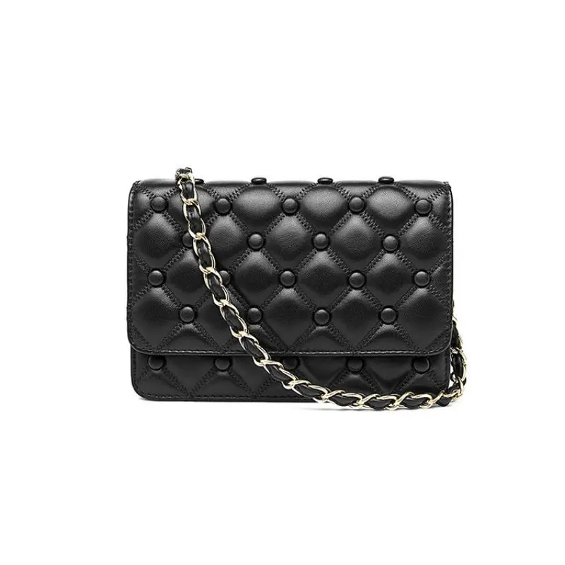 

LOEIL Leather female bag wind ladies sheepskin diagonal bag small and delicate rhombic chain female shoulder bag