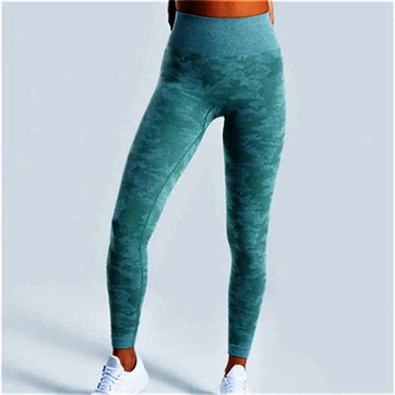  Compression Tights Women Shark High Waist Camouflage Running Workout Sports Fintness Pants Gym Camo Seamless Leggings