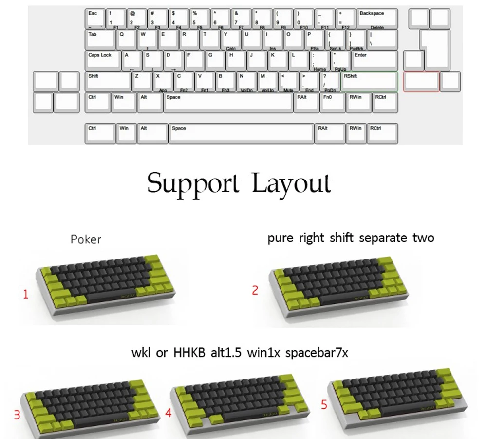 Mechanical keyboard cnc 60 brass drawing concurrence positioning plate support ISO ANSI for GH60 pcb 60%keyboard DIY