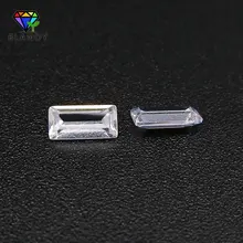 Бесплатная доставка, 1,5*2 мм ~ 2*4 мм AAAAA Прямоугольная форма, багет, вырезанный белый кубический цирконий, CZ, искусственный камень для ювелирны...