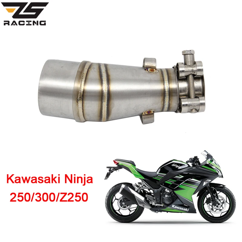 

ZS Racing Motorcycle Exhaust Middle Pipe For Kawasaki Z250 2008-2015 Ninja 300 2013-2016 Ninja 250 2008-2012 Without Exhaust
