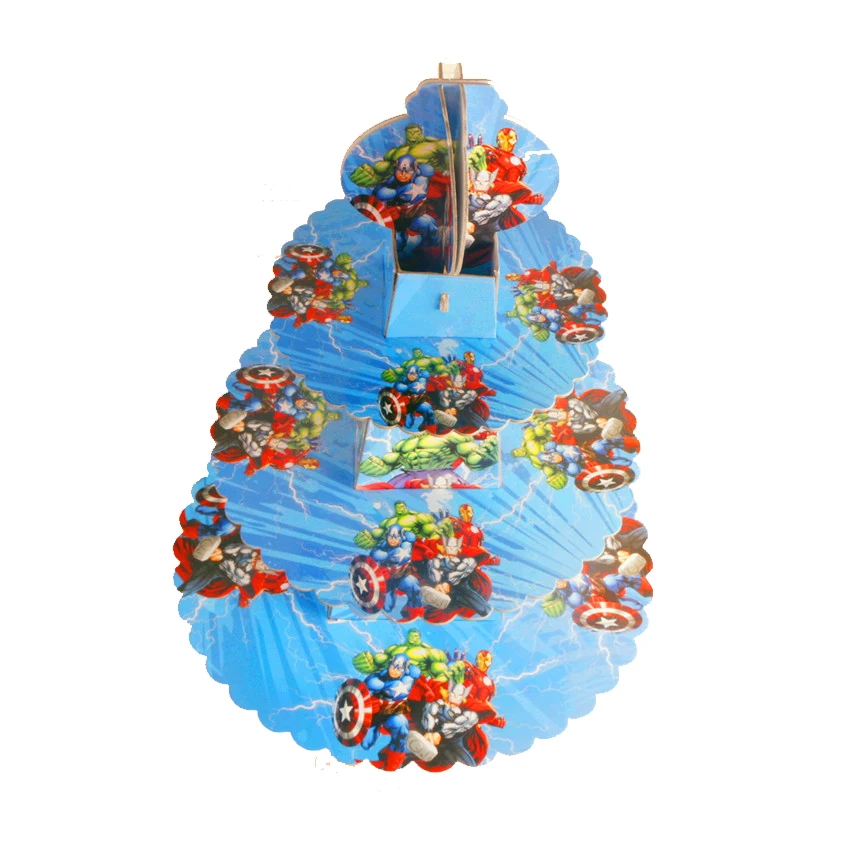 3-х уровневый мультфильм hero торт подставка держатель для кекса мультфильм вечерние подставка для торта тема для детей День рождения расходные материалы - Цвет: avenger