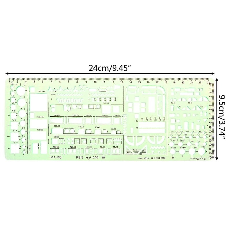 1 комплект зеленый геометрический шаблон чертеж линейки инструменты для школьников канцелярские товары Pro Новые