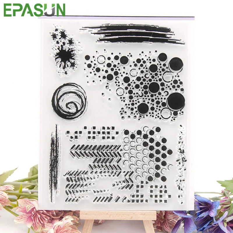 

EPASUN DIY Scrapbooking 2019 Clear Stamp Transparent Card Making TPR Background Rubber Seal Cutting Die Photo Album Decor