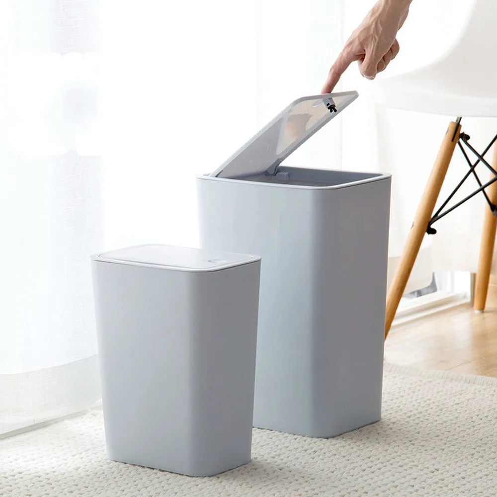 

Press-type cover trash can household kitchen paper basket Living room bedroom bathroom with cover trash can wx10231003