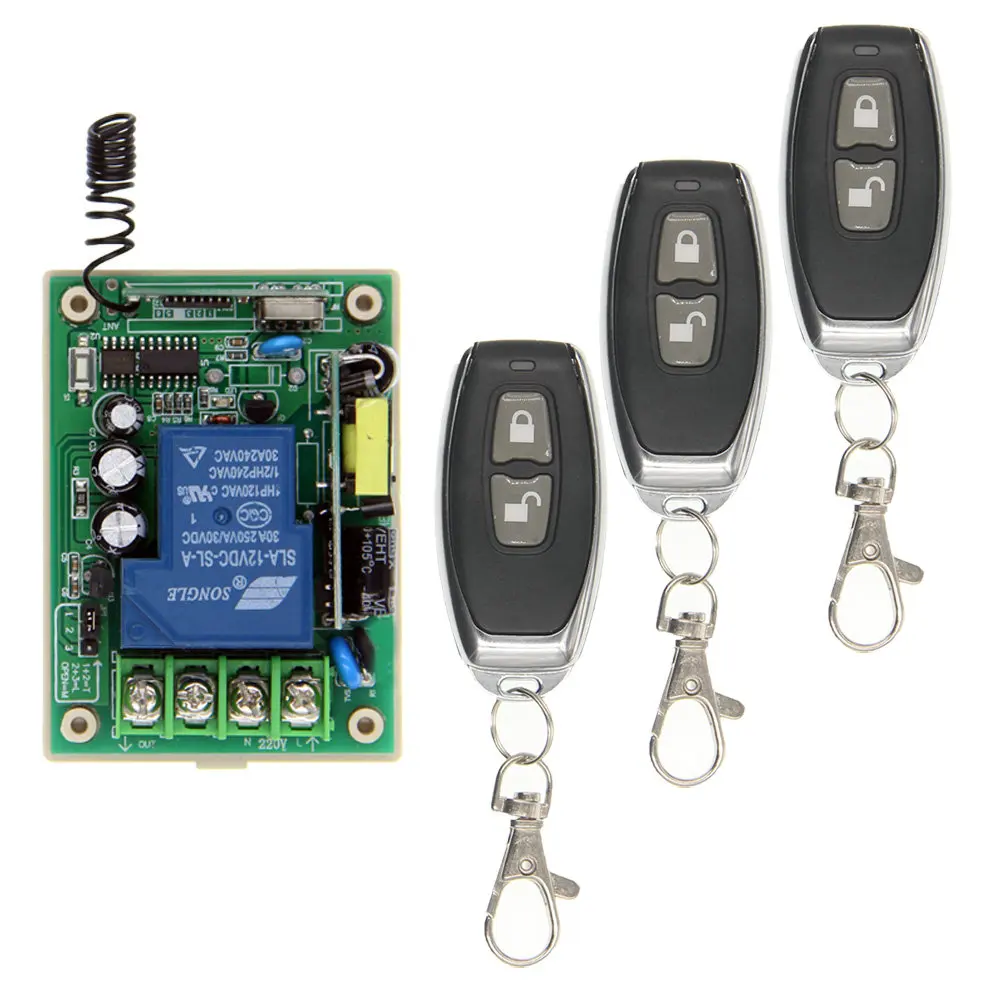 

30A 1 CH 1CH Receiver Wireless Relay RF Remote Control Switch Module AC 220V 110V 85-265V +ON OFF Transmitter