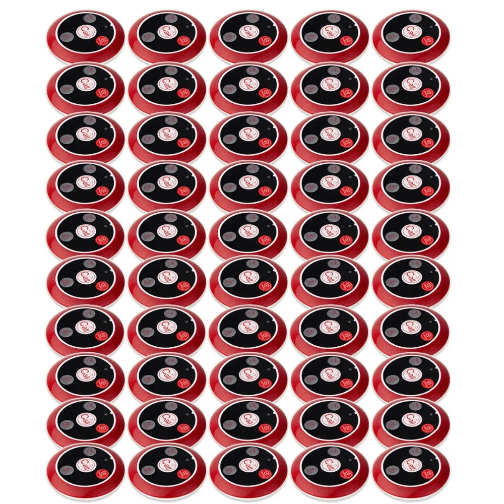

Retekess 50 Pcs Wireless Pager Button Calling Bell Call Button Transmitter for Calling System Restaurant Equipment System F9408A