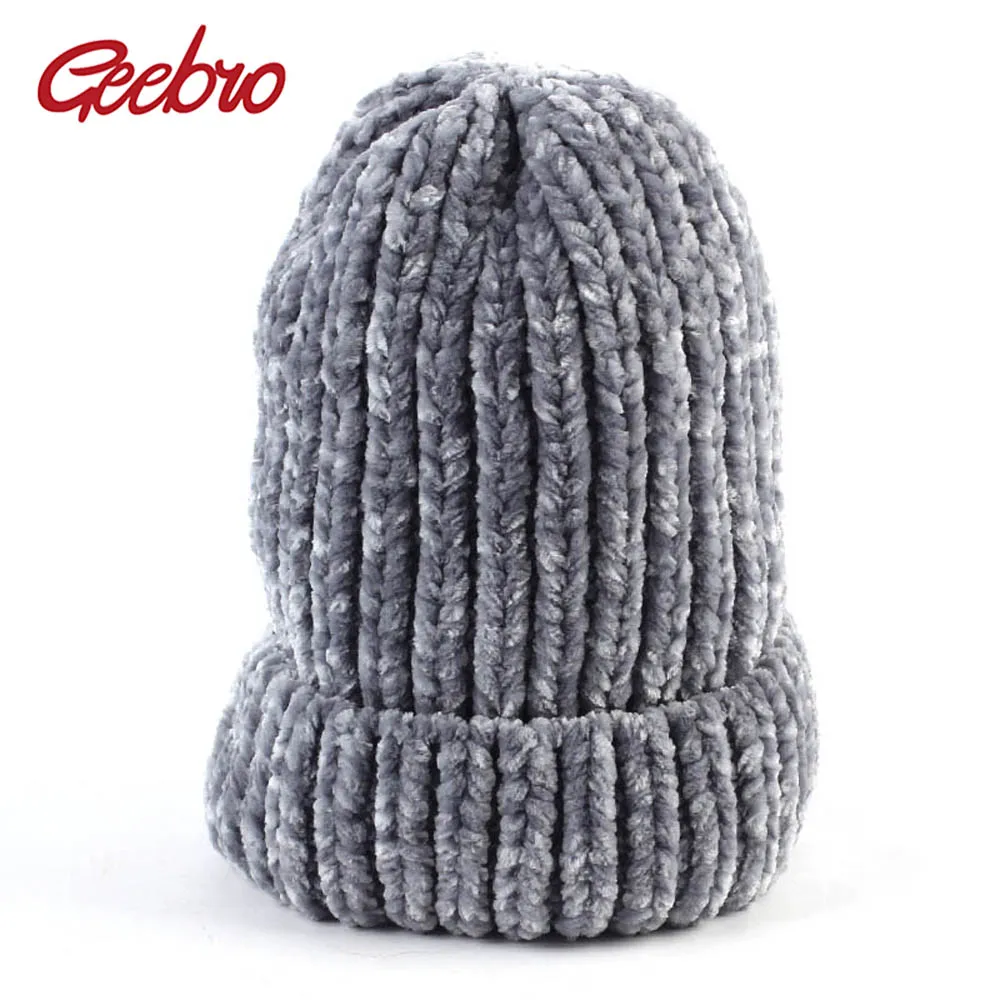 

Geebro 2018 Women's Winter Beanie Hat New Mixed Color Handmade Crochet Slouchy Beanie for Women Autumn Coarse Thick Skullies