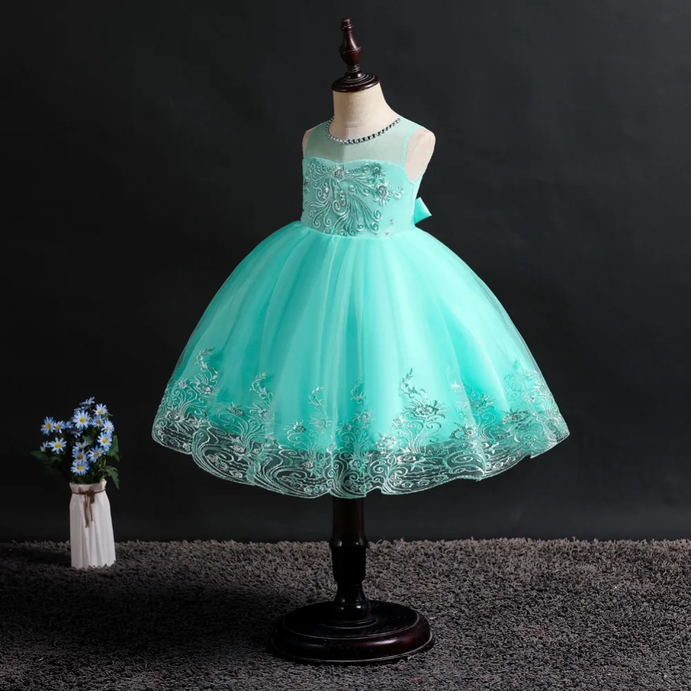 Cute Flower Baby Girl Dresses 2019 Tule Princess Dress Children Evening Clothing Sequins Kids Prom Gown For Girls Wedding Party (11)