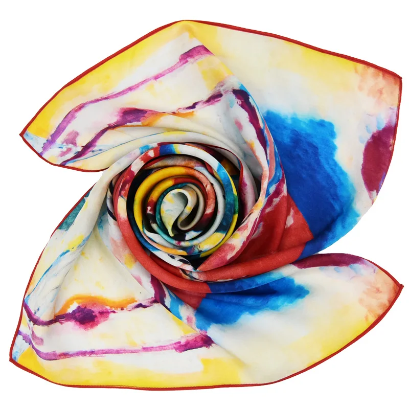 Шелковый шарф из чистого мягкого шелка Модный популярный известный женский роскошный брендовый дизайнерский шарф для подарков для женщин