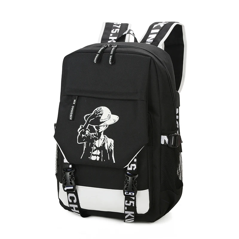 

Luminous nylon backpack multi-function USB backpacks men women large capacity high school college student bag 2810