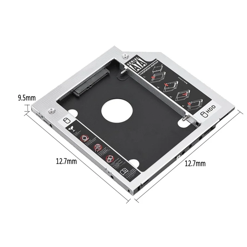 Алюминиевый переходник Optibay 9 5 мм SATA 3 0 для установки второго жесткого диска