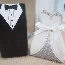 1000 шт. Жених и невеста костюм свадебные конфеты Коробки сладкий коробка пользу Коробки Подарочная коробка свадебный подарок сувениры с ленты