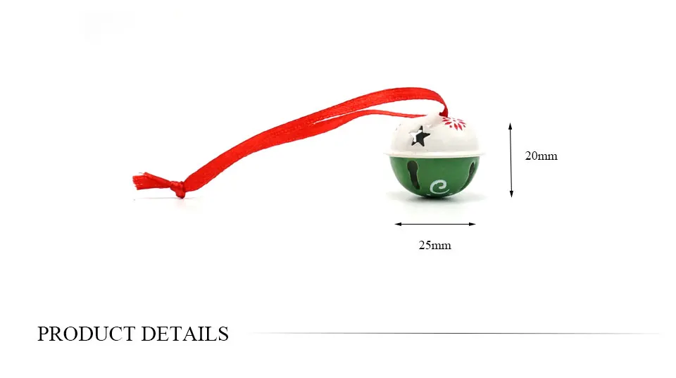 Рождественские украшения 12 шт. Зеленые железные маленькие колокольчики с красной струной 25 мм Рождественские елочные украшения для дома вечерние поделки своими руками