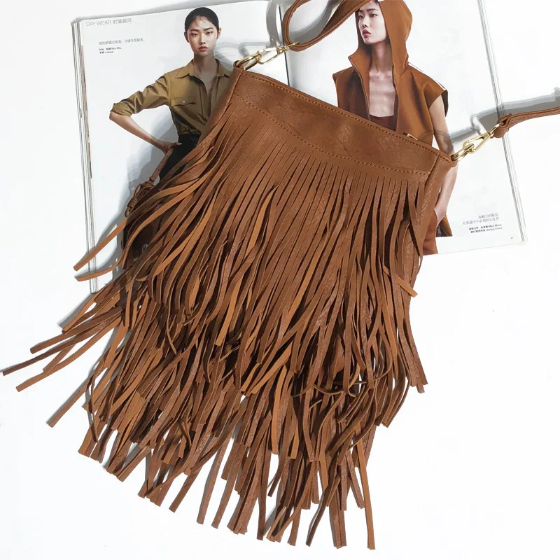 حقيبة الكتف للسيدات من جلد بلوتونيوم الإناث الترفيه Nubuck شرابة حقيبة يد كاجوال الأفاق رسول أعلى-حقائب بيد حقيبة الكتف للسيدات من جلد بلوتونيوم الإناث الترفيه Nubuck شرابة حقيبة يد كاجوال الأفاق رسول أعلى-حقائب بيد