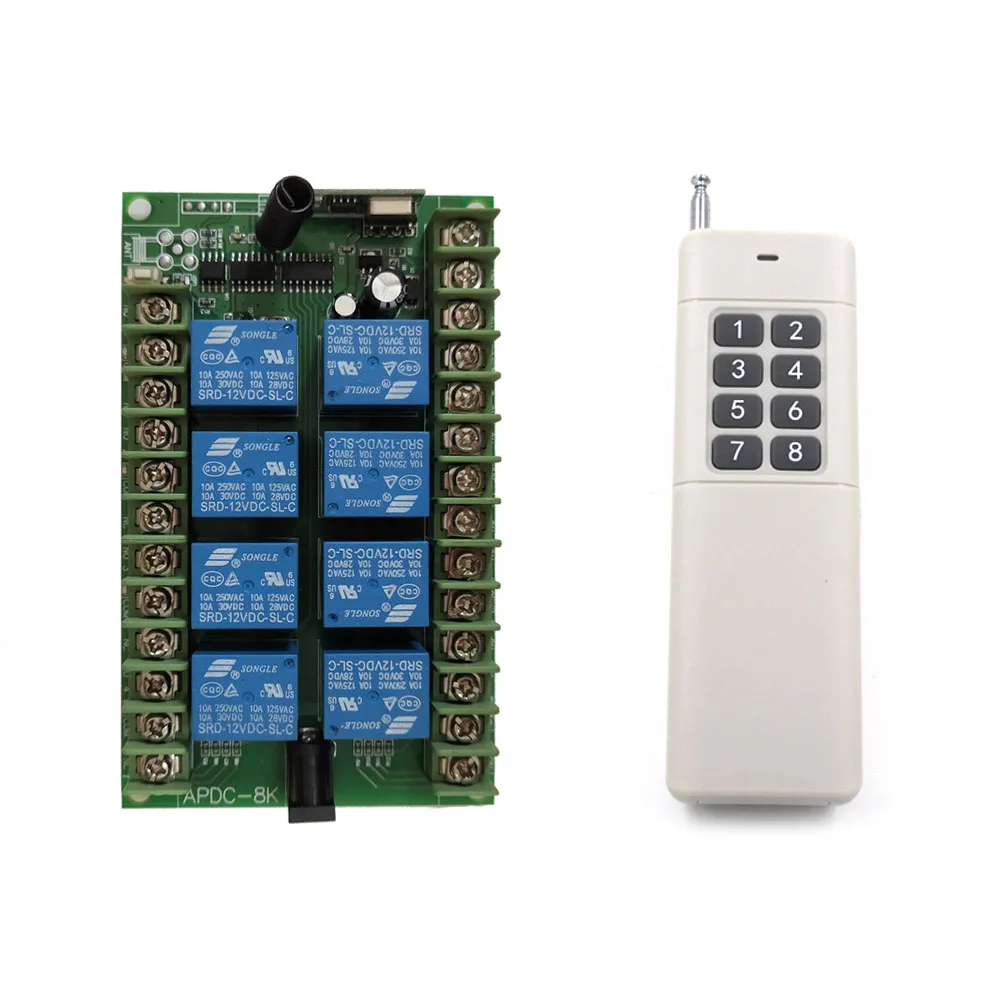 

3000m DC 12V 24V 8 CH 8CH Wireless Remote Control Switch Remote Light Switch Wireless Switch Transmitter & Receiver Smart Home