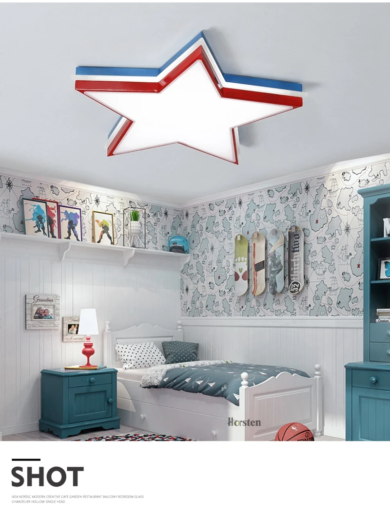 Acrylic Star LED Ceiling Light 36W Baby Kids Bedroom Ceiling Lamp Creative Star Lampshade Lighting Fixture For Children Room 110-220V (6)