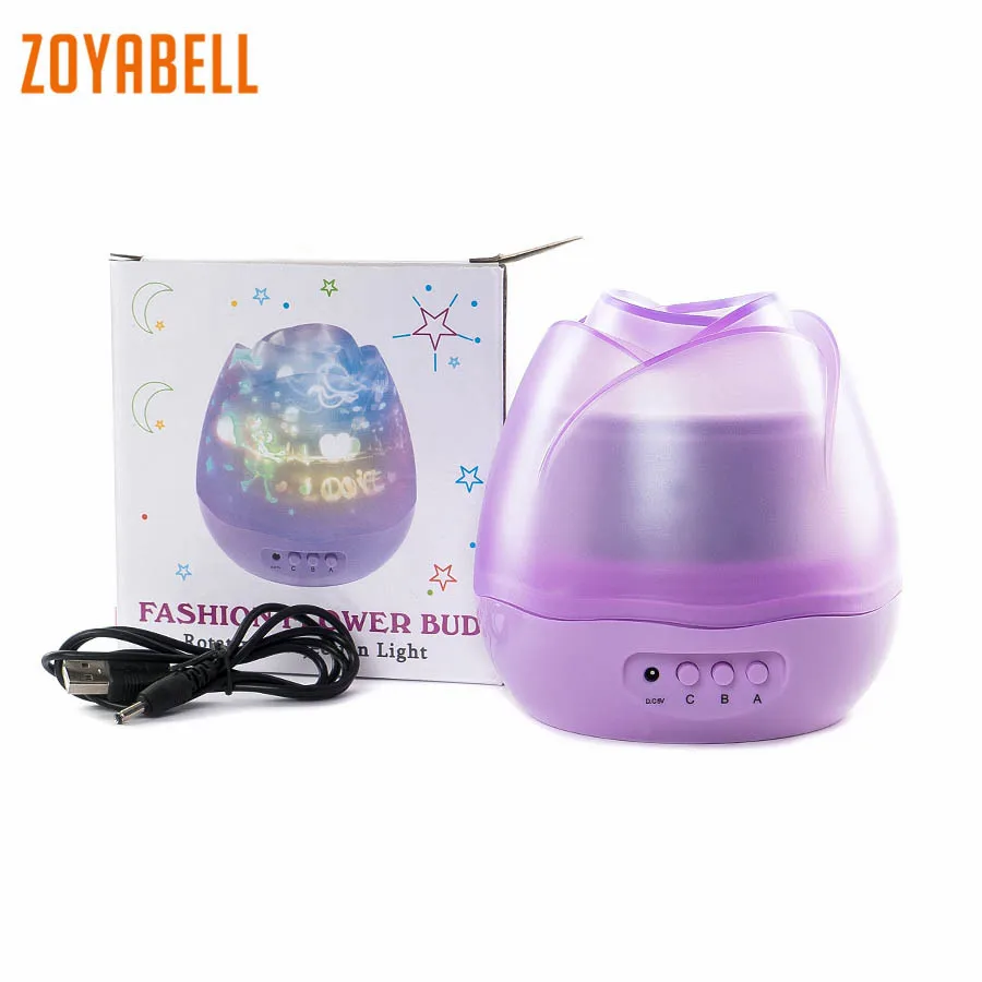 

zoyabell Rotating Night Light Star Projector Starry Sky Star Master Baby Kids Sleep Romantic Led Spin Battery USB Lamp Lighting