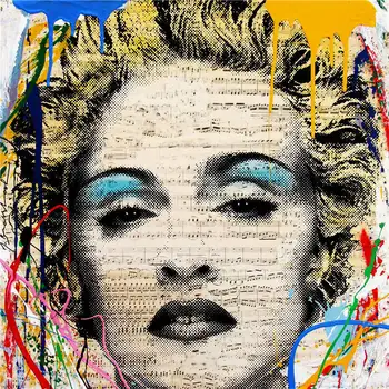 

100%Handmade Alec Monopoly Dilon Boy Oil Painting on Canvas Urban art Marylin Monroe 24x24"