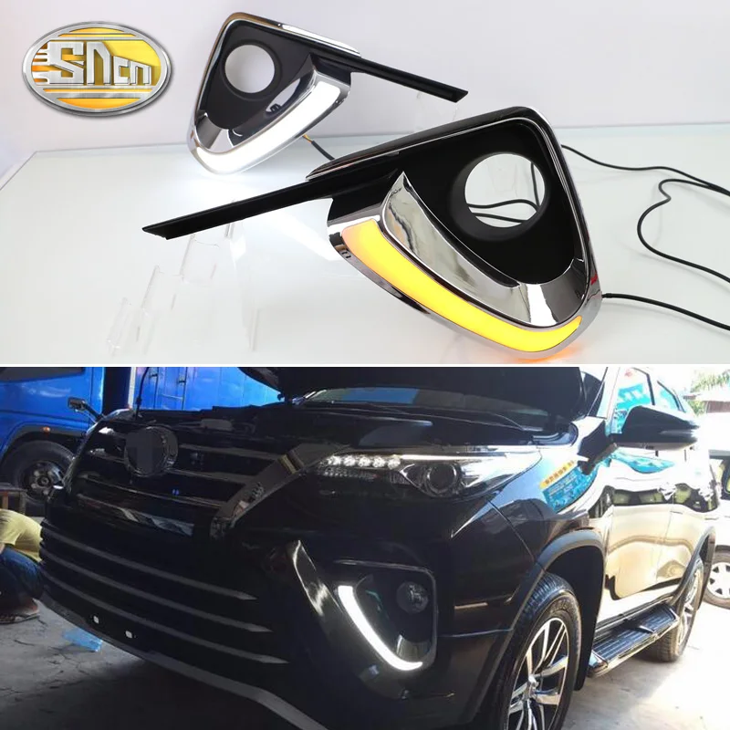 

For Toyota Fortuner 2015 2016 2017 Yellow Turn Signal Relay Waterproof 12V Car DRL Lamp LED Daytime Running Light Daylight SNCN