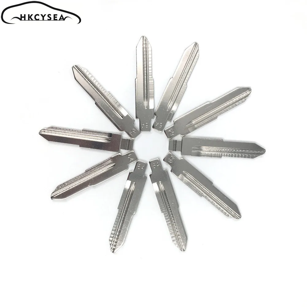 

HKCYSEA 10 pcs/lot Metal Blank Uncut Flip KD Remote Key Blade Type #64 NO. 64 Blade