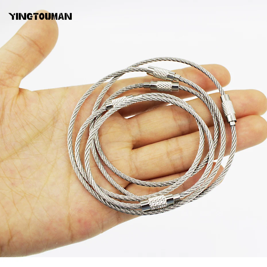 

YINGTOUMAN 5pcs/lot Outdoor Multi-size Stainless Steel Wire Key Chain Key Ring EDC Pocket Camping Multi Tools