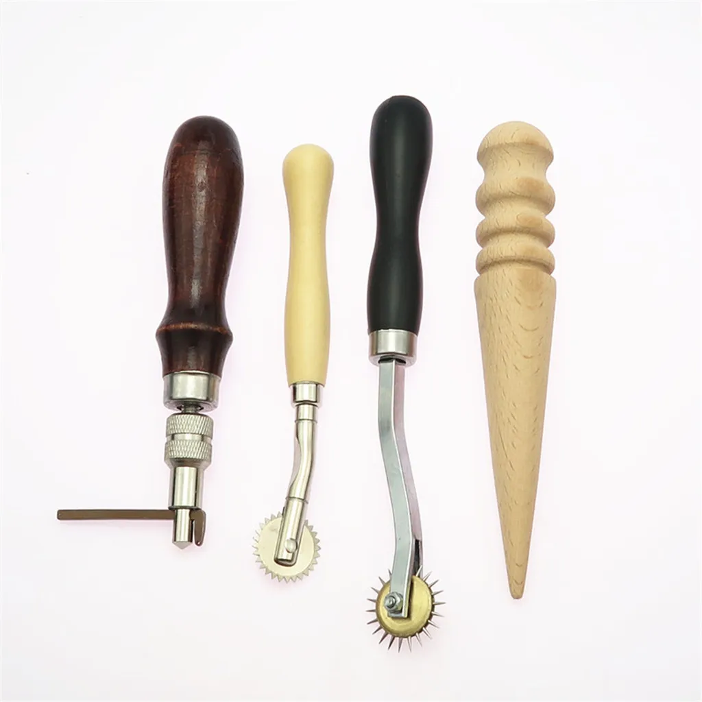 31pcs Leather Craft Tool Kit DIY Hand Sewing Stitching Punch Carving Working