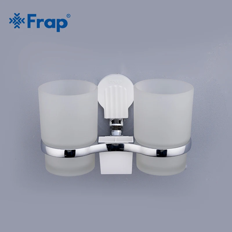 Frap New Colorful Cup Tumbler Holders Double Glass Cup Holders Wall-mount Toothbrush Tooth Bathroom Hardware F3308
