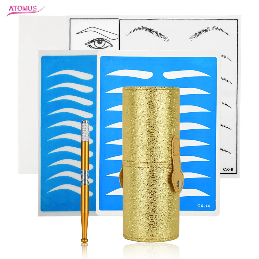 

3d Eyebrow Microblade Kit Dermografo Para Sobrancelhas Training For Beginers Eyebrow Tattoo Kit Microblading Kit Practice Skin