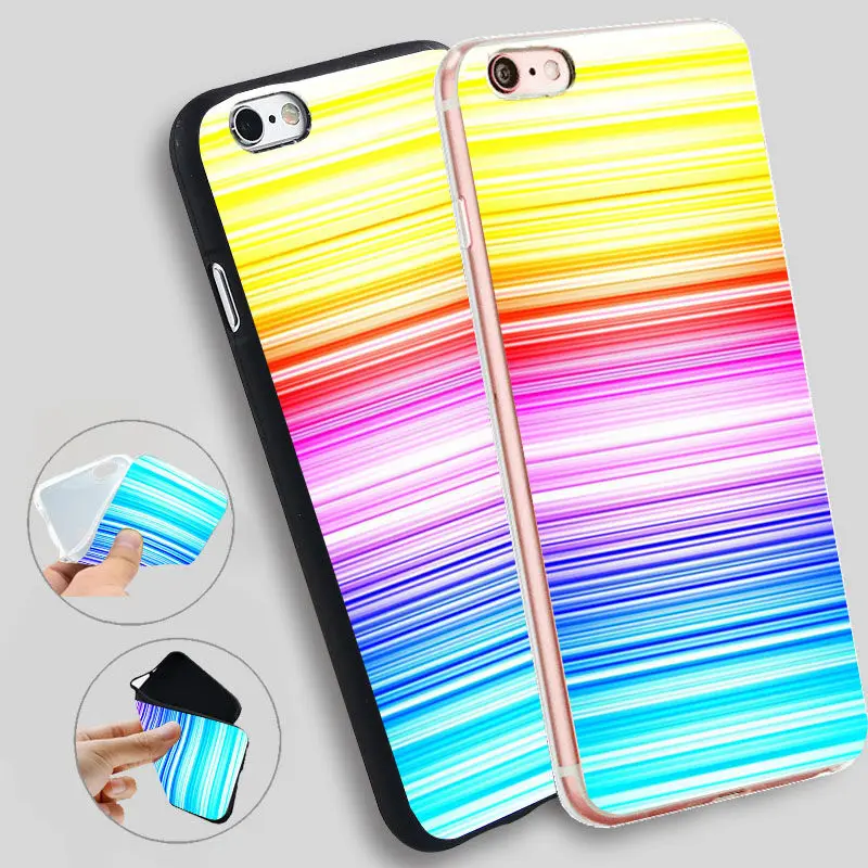 

Bright Stripes Capa Soft Silicone Case for iPhone X 5 S 5S XR XS Max 6 6S 7 8 Plus Cover Phone Fundas Capinha de Celular
