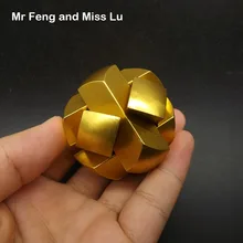 Золотой Цвет Футбол Конг Мин Блокировка коллекция Алюминиевый сплав металла модель головоломка решение Брайан тизер гаджет игрушки