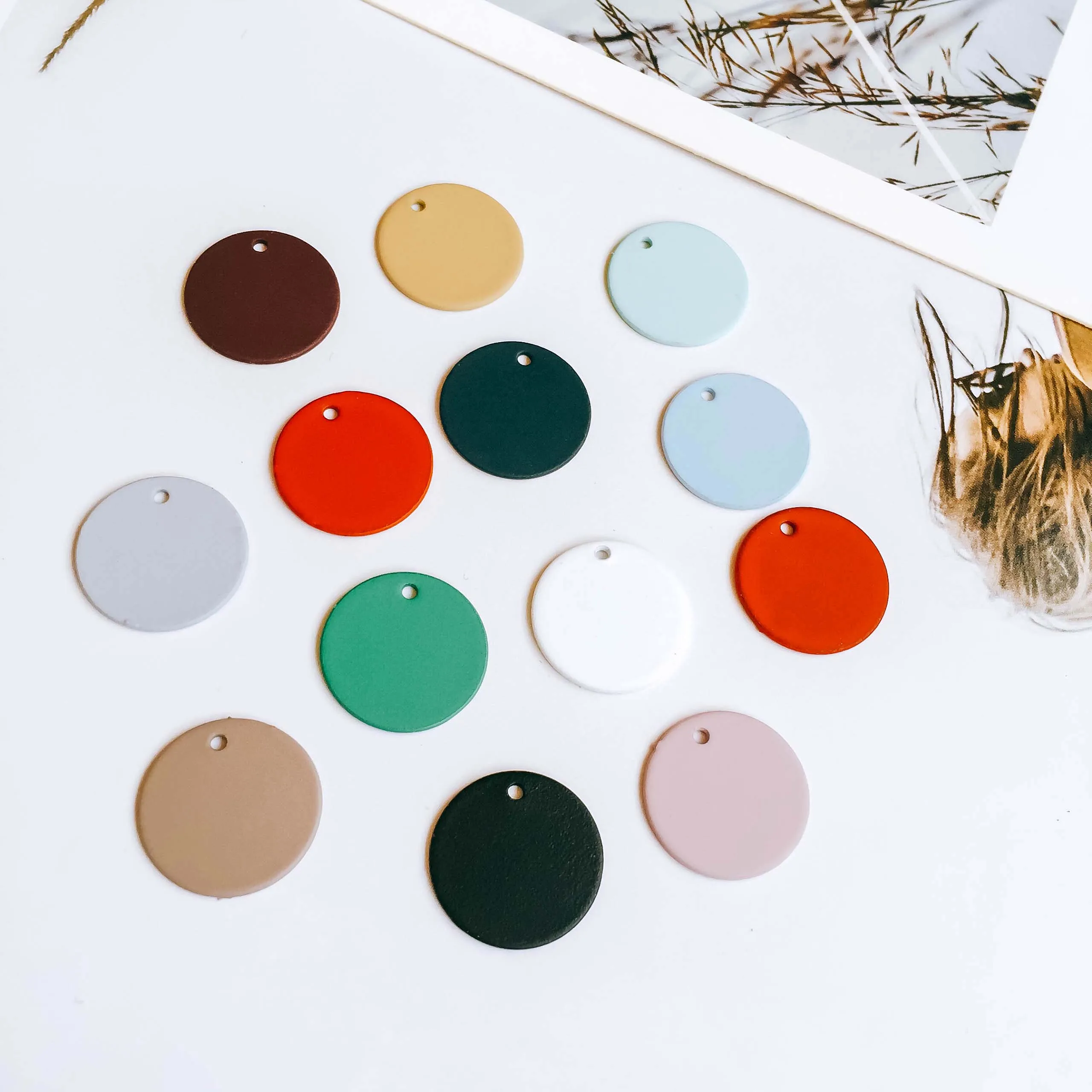 

ZEROUP Round Shape Earrings Accessories Metal Pendant Diy Material for Necklace Eardrop Charms Jewelry Component 10pcs