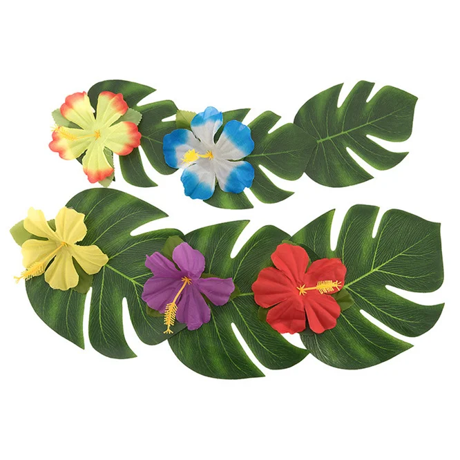 

24 PCS Artificial Tropical Palm Leaves for Hawaiian Luau Theme Party table Decorations Home garden decoration AA8238