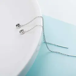 Ruifan корейская модная длинная цепочка падение Длинные Висячие серьги для Для женщин Ясно Циркон 925 пробы серебро S925 Jewelry YEA181