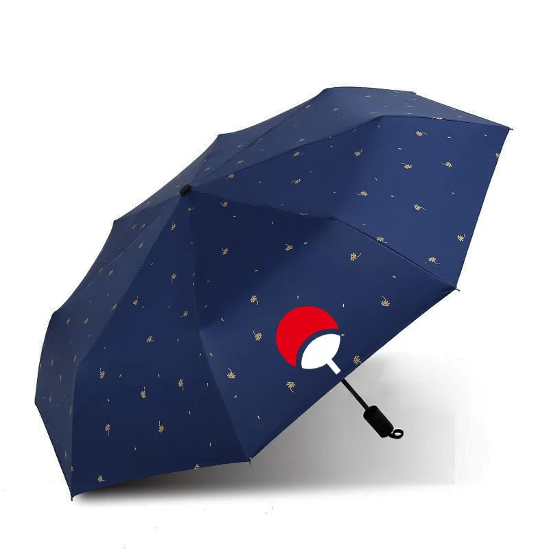 Аниме Наруто Зонт тройной складной зонтик Детский мультфильм Ветрозащитный Складной Солнце Дождь