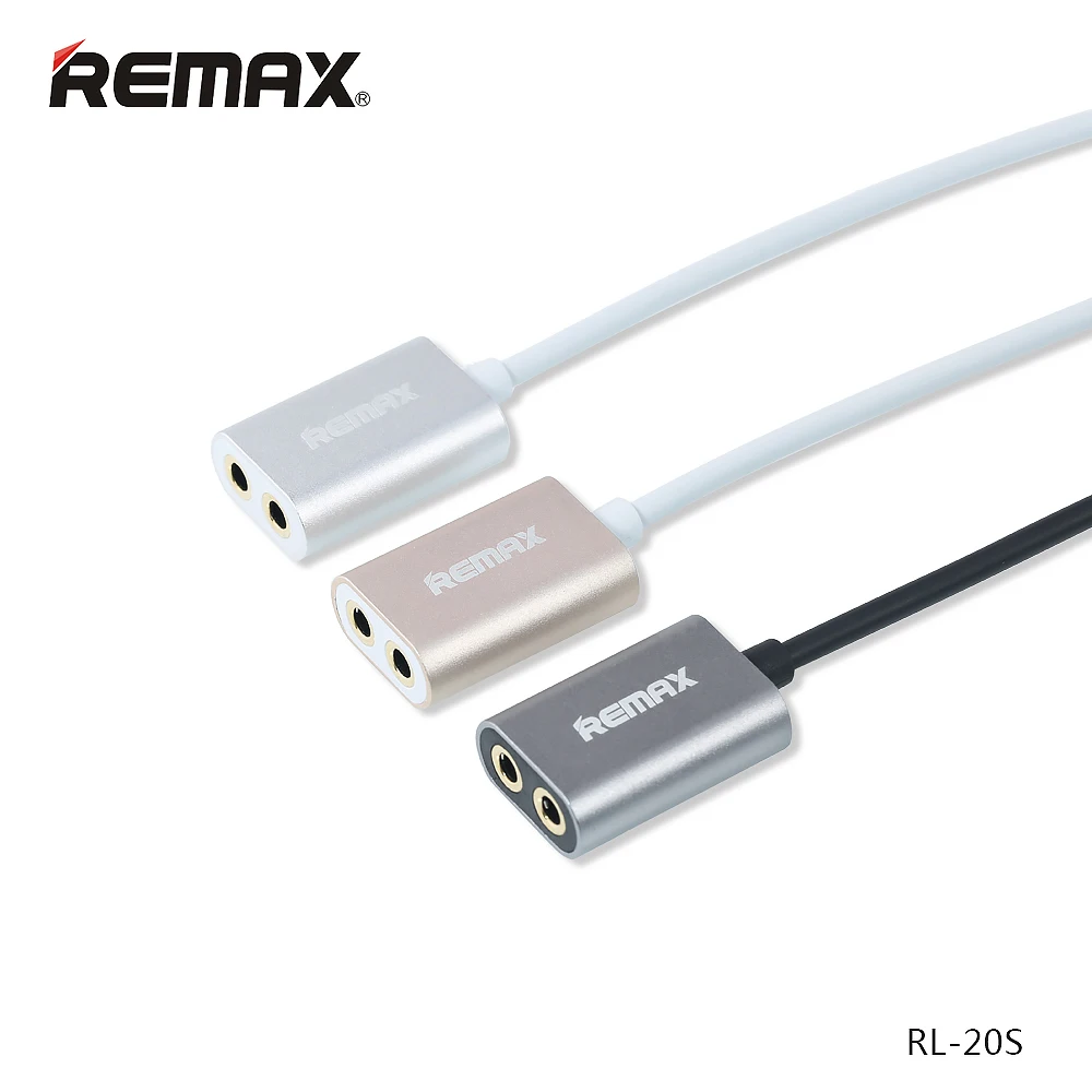 Оригинал Remax RL S20 3.5 мм 1 Мужской до 2 Женский PlugAudio AUX Splitter Кабель Адаптер Для