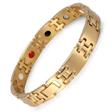 Jewelry Birthday Gift For Men Couple Gold Plating Health Germanium Steel Bio Magnetic Stainless Steel Bracelet Jewelry Birthday Gift For Men Couple Gold Plating Health Germanium Steel Bio Magnetic Stainless Steel Bracelet