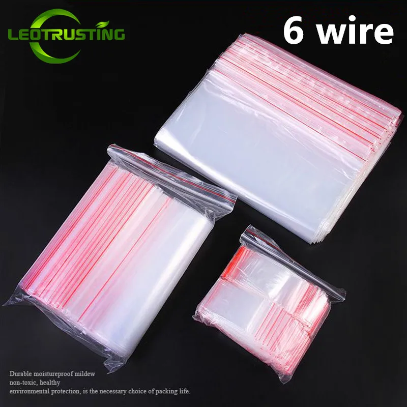 

Leotrusting 60micron PE Clear Plastic Ziplock Bag Reclosable Snack Bag Resealable Wigs Hair Bundles Extension Packaging Bag