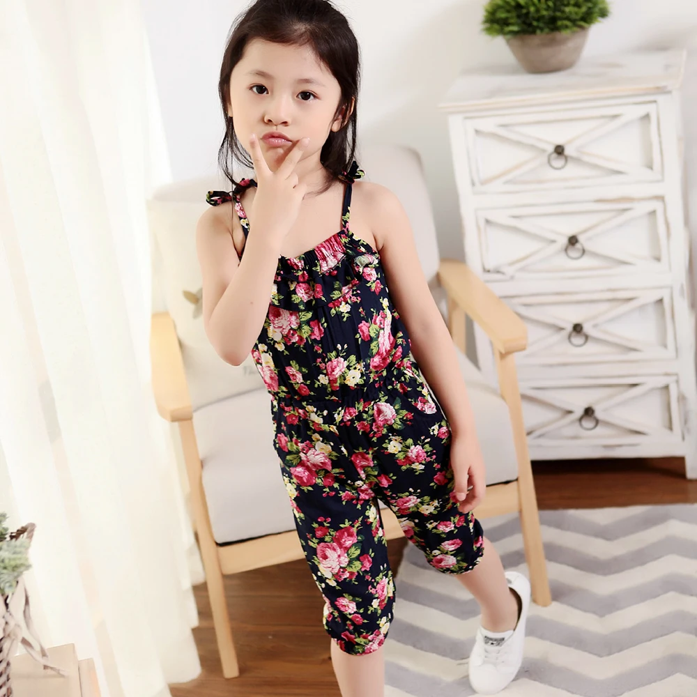 Summer Kids Clothes Floral Baby Girls Print Jumpsuit One piece