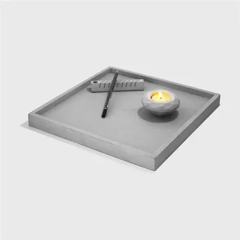 

Square plate silicone molds cement plate moulds candle holder concrete molds handmade tray molds DIY cement fruit tray