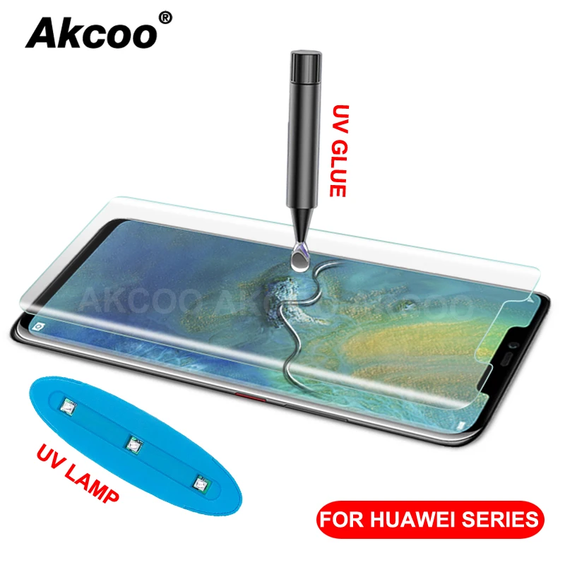 Akcoo Mate 20 Colla Per Vetro Completa Per Huawei Mate 20 Pro Pellicola Protettiva Per Schermo Colla Uv Per Mate 30 Pro Vetro Temperato P30 Pro Pellic
