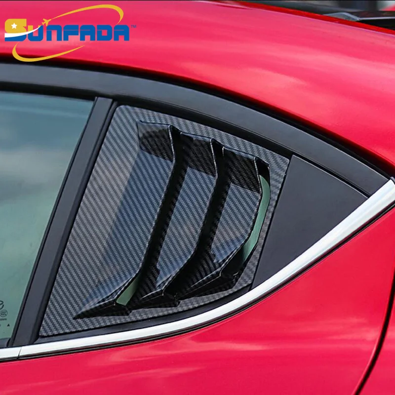 

SUNFADA Rear Triangle Window Spoiler Wing Trim Panel Car Accessories For MAZDA 3 AXELA Sedan/ Hatchback 2014-2018 Sport Styling