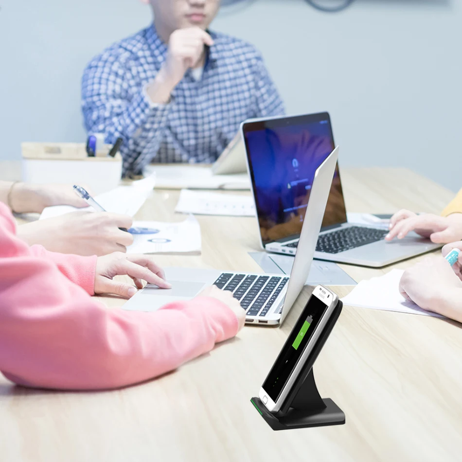 !ACCEZZ LED 7.5W Fast Qi Wireless Charging For iPhone X 8 Plus XS MAX XR Xiaomi MIX 2S 10W Vertical Charger For Huawei Mate RS (8)