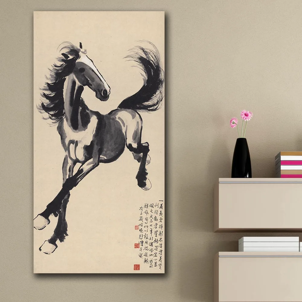 Wall art Beihong обзор скачущей лошади живопись чернилами домашний декор на холсте