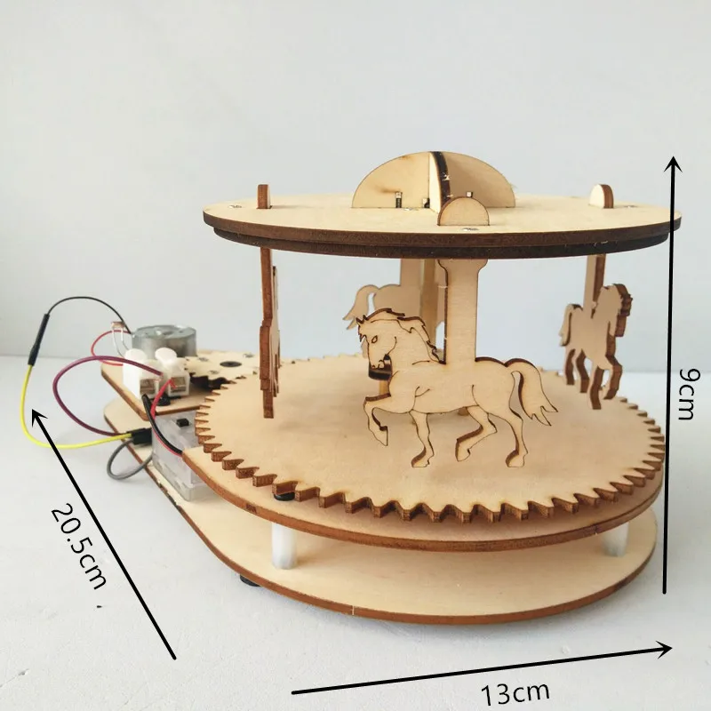 Happyxuan Funny Kids DIY Inventions Science Toys Technology Light Control Wood Carousel Horse School Projects Kits Educational Happyxuan Funny Kids DIY Inventions Science Toys Technology Light Control Wood Carousel Horse School Projects Kits Educational