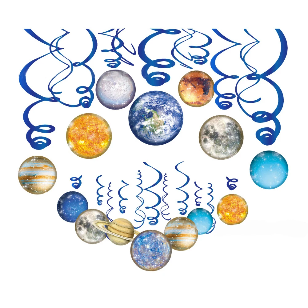 

Gift Decoration Home Solar System Room Star Foil Swirls Banner Kids Hanging Bunting Dangling Streamer Baby Shower Birthday Party